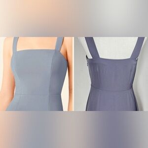 Loft Y2K Style Grey Square Neck Dress with Slit Petite 10 New with Tags